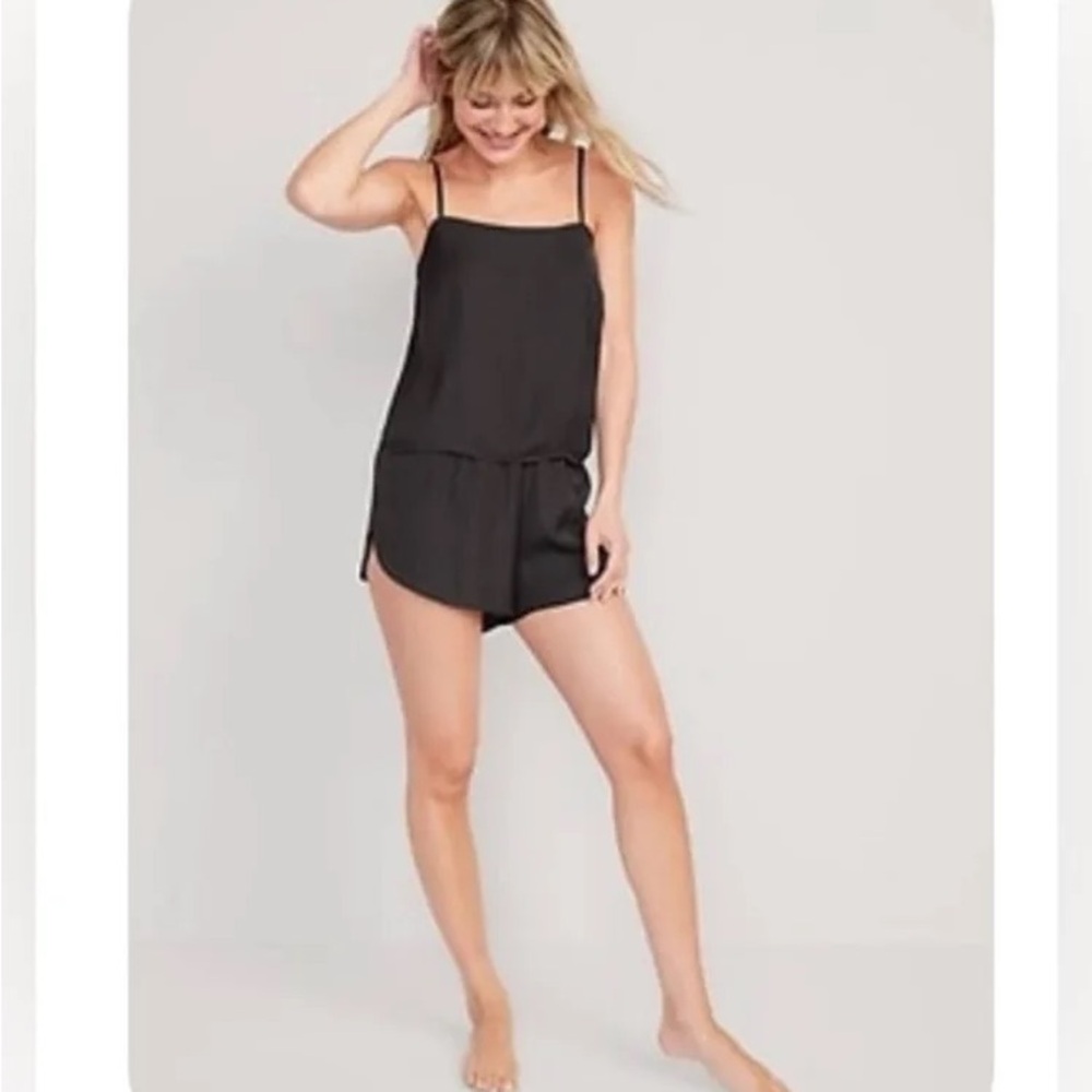 Old Navy Black Satin Sleepwear Set